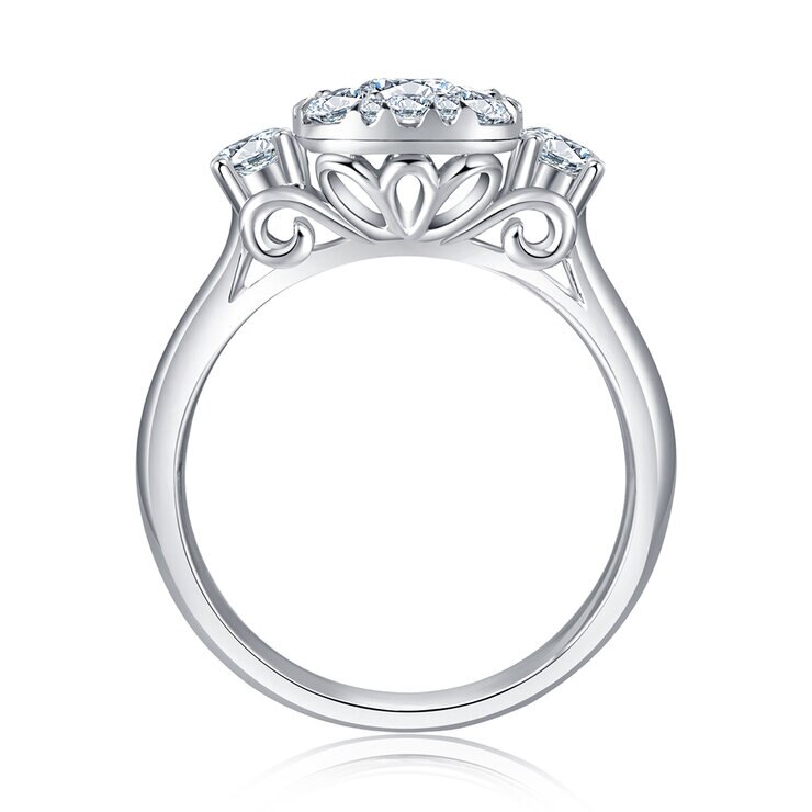 Anillo de Compromiso, 1.33ctw Diamantes, Oro Blanco de 14Kt — Imagen 3 de 4