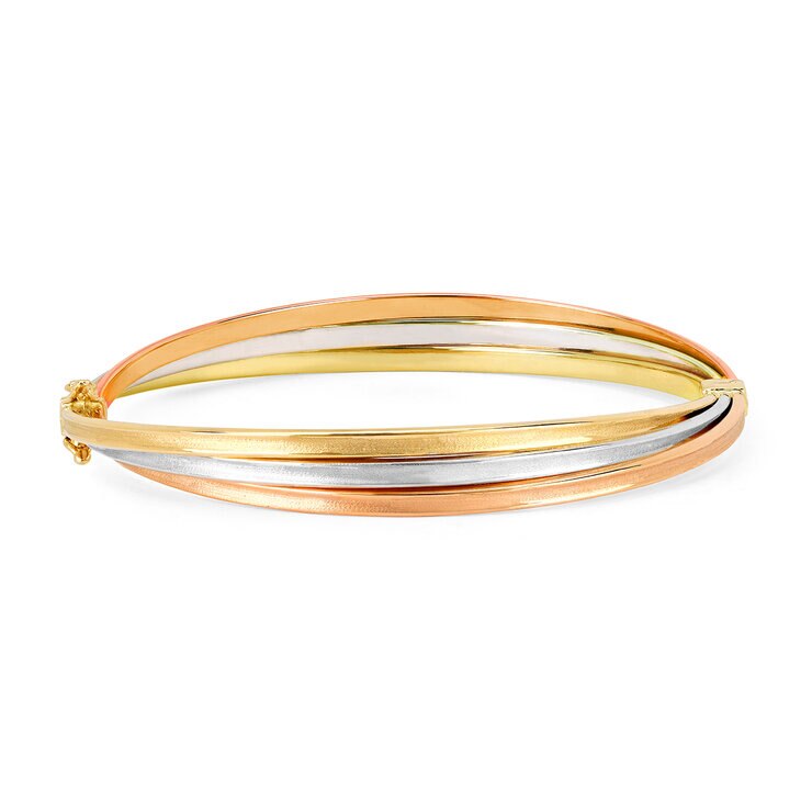 Brazalete, Oro Amarillo, Blanco y Rosa de 14K — Imagen 1 de 3