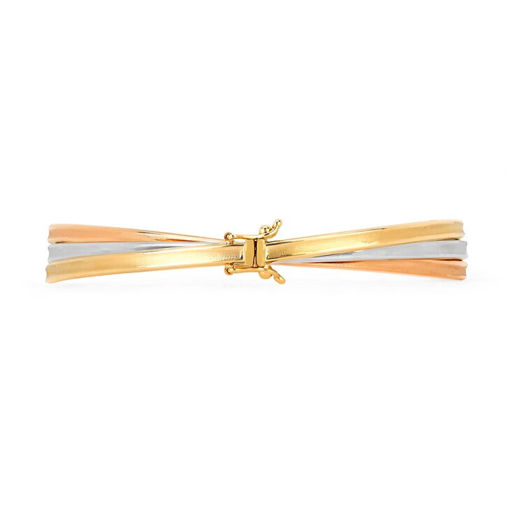 Brazalete, Oro Amarillo, Blanco y Rosa de 14K — Imagen 3 de 3