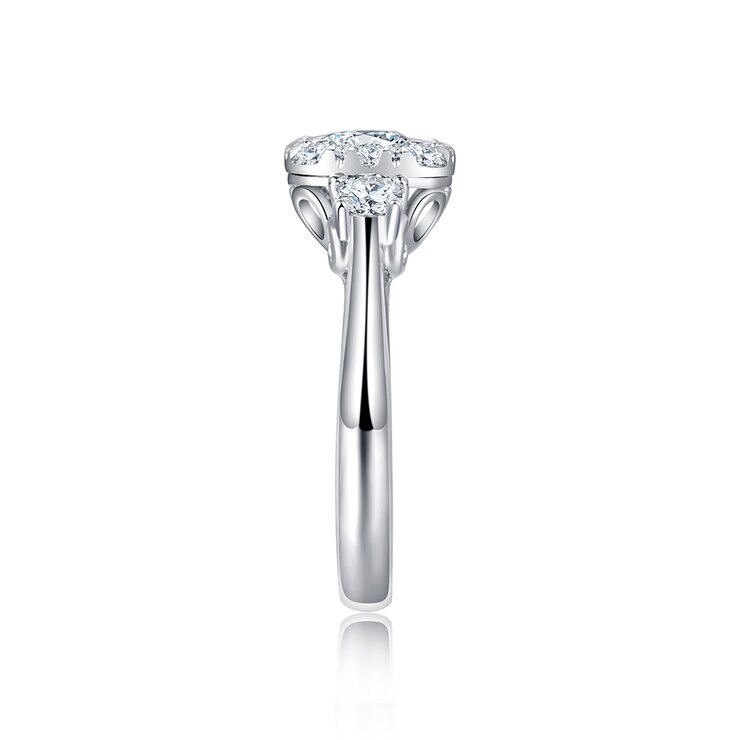 Anillo de Compromiso, 1.33ctw Diamantes, Oro Blanco de 14Kt — Imagen 4 de 4
