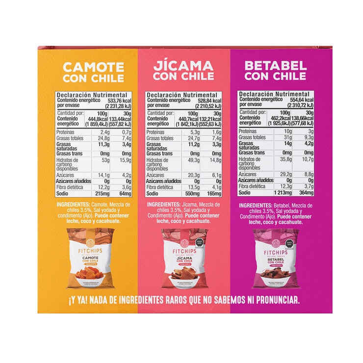 Fitchips Botana Horneada de Vegetales con Chile 12 pzas de 30 g — Imagen 2 de 4