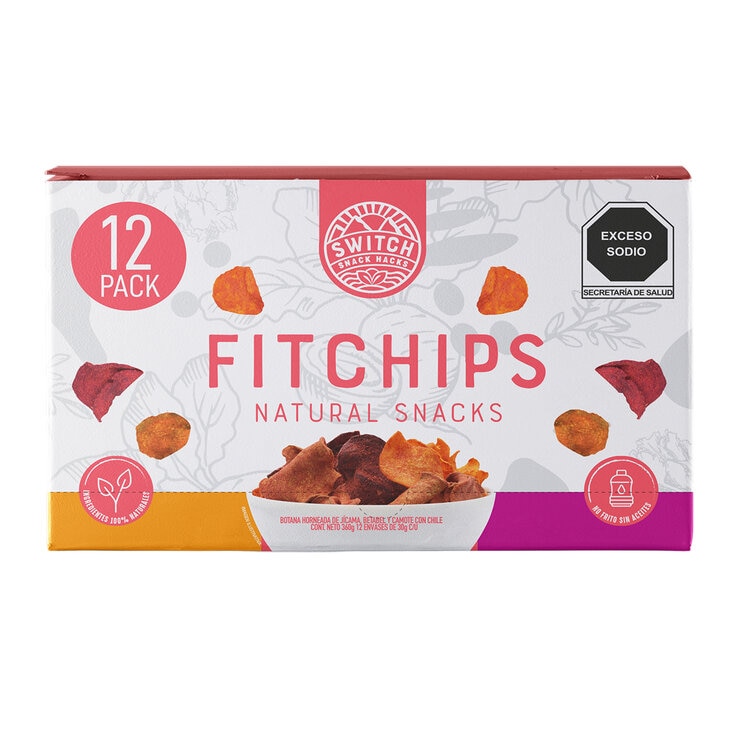 Fitchips Botana Horneada de Vegetales con Chile 12 pzas de 30 g — Imagen 1 de 4