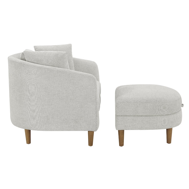 Thomasville, Silla Decorativa de Tela con Otomano de Almacenamiento — Imagen 3 de 4