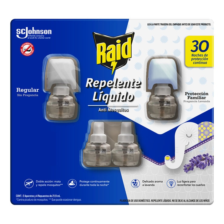 Raid, Repelente Líquido aroma lavanda y regular — Imagen 1 de 2