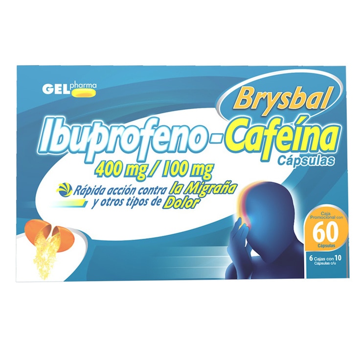 Brysbal Ibuprofeno y Cafeína 60 cápsulas — Imagen 1 de 3