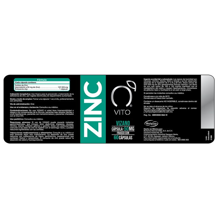 VITO ZINC 50MG 60 CÁP — Imagen 2 de 2