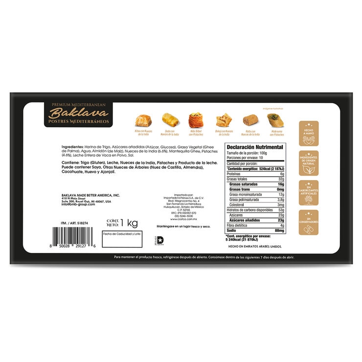 Premium Mediterranean Baklava Postres Mediterráneos 1 kg   — Imagen 2 de 4