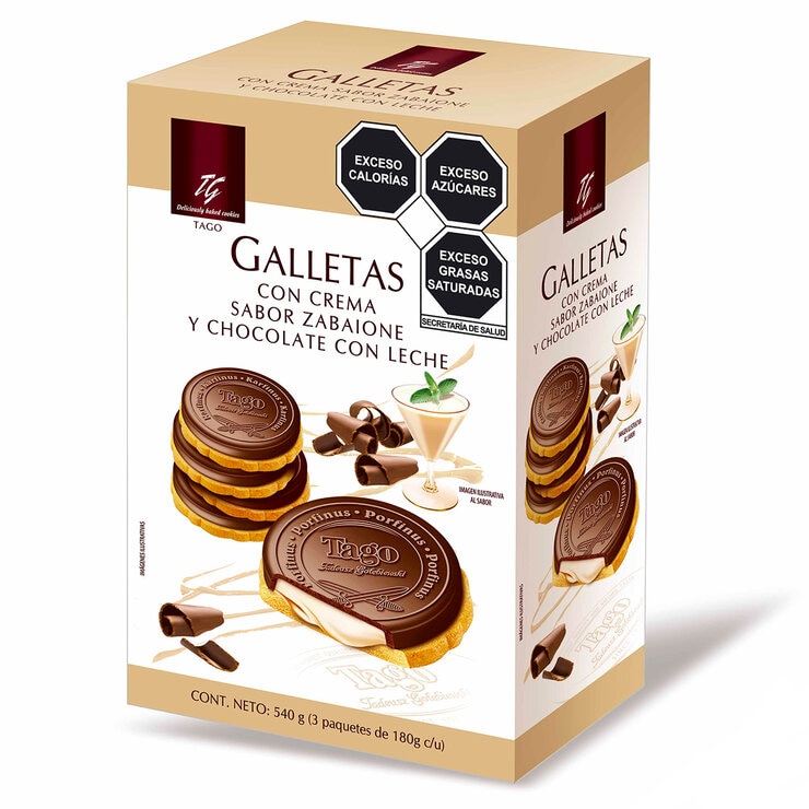 Tago Galletas con Crema sabor Zabaione y Chocolate con Leche 540 g — Imagen 1 de 2