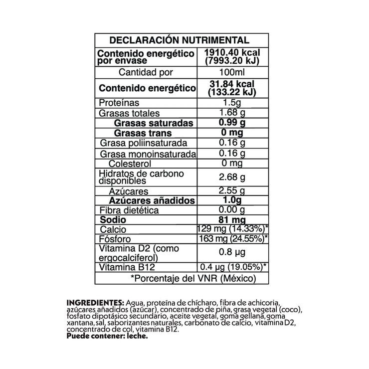 Not Milk Bebida Sabor Lácteo Ligera 6 pzas de 1 l — Imagen 2 de 4
