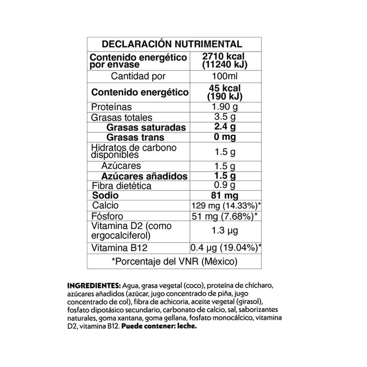 Not Milk Bebida Sabor Lácteo Original 6 pzas de 1 l — Imagen 3 de 4