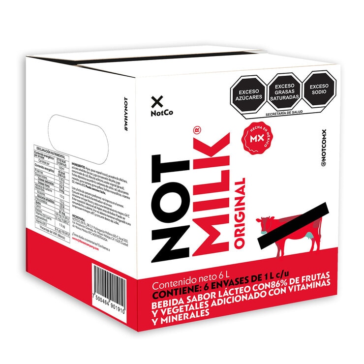 Not Milk Bebida Sabor Lácteo Original 6 pzas de 1 l — Imagen 4 de 4