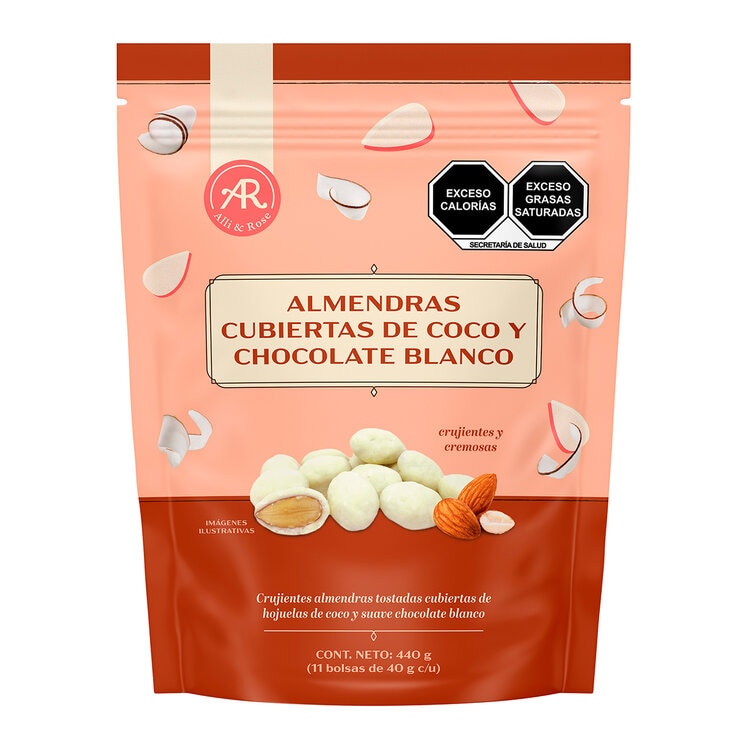 Alli & Rose Almendras Cubiertas de Coco y Chocolate Blanco 440 g — Imagen 1 de 2