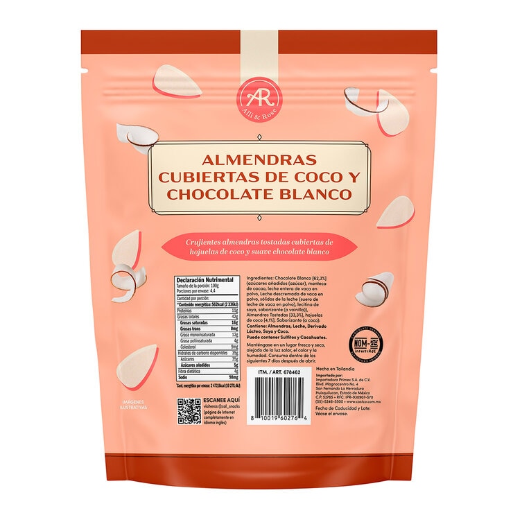 Alli & Rose Almendras Cubiertas de Coco y Chocolate Blanco 440 g — Imagen 2 de 2