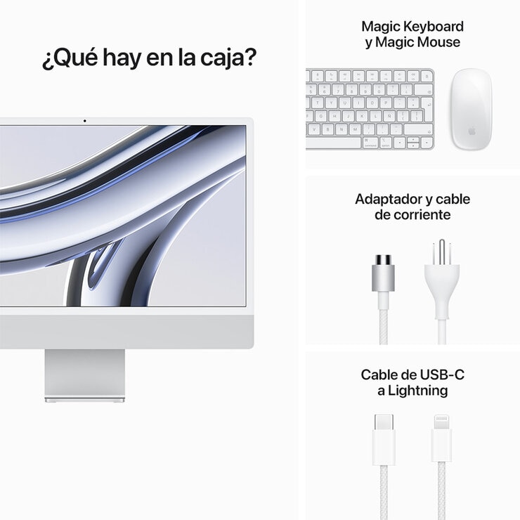 Apple iMac 24" 512GB 4.5K Chip M3 Plata CPU de 8 núcleos GPU de 10 núcleos  — Imagen 2 de 4