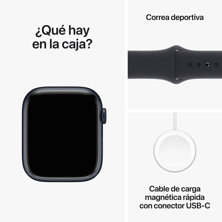 Apple Watch S9 (GPS+Cellular) Caja de aluminio Medianoche 45mm con correa deportiva Medianoche — Imagen 3 de 4