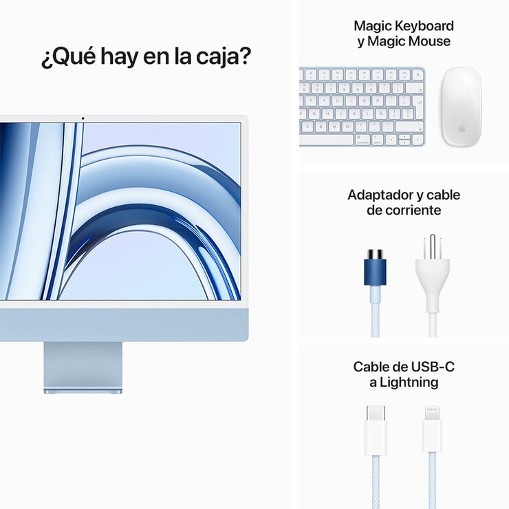 Apple iMac 24" 256GB 4.5K Chip M3 Azul CPU de 8 núcleos GPU de 10 núcleos  — Imagen 2 de 4