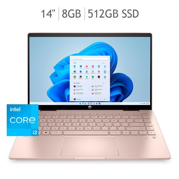 HP Pavilion x360 14-ek0001la Laptop 14" Full HD Intel Core i3 8GB 512GB SSD + Stylus Pen — Imagen 1 de 4
