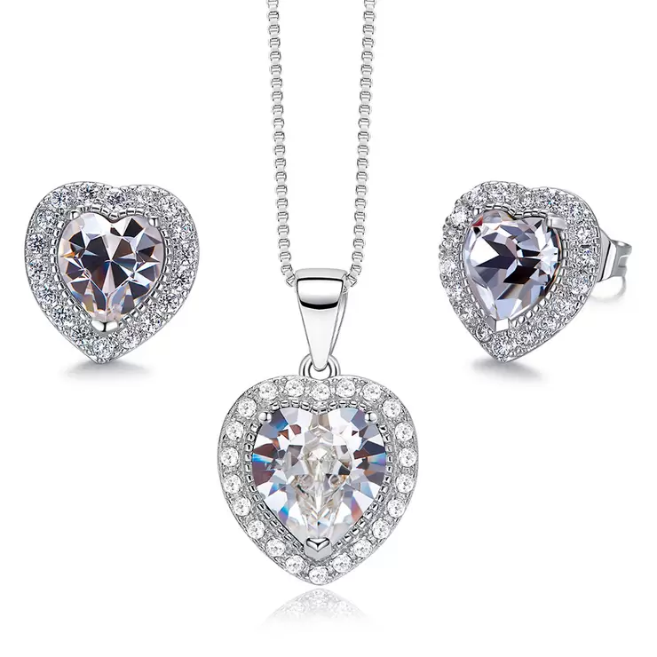 Mayfer, Juego de Aretes y Dije en Forma de Corazón, Varios Colores — Imagen 4 de 4