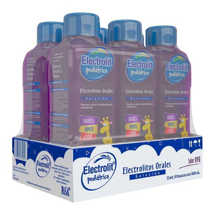 Electrolit Pediátrico 6 frascos sabor uva 500ml c/u — Imagen 1 de 4
