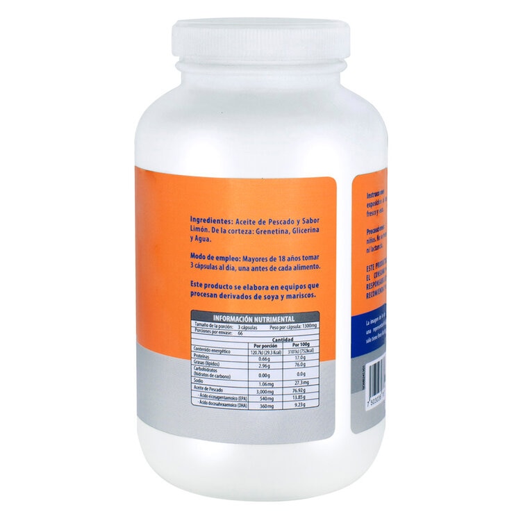 Naturagel Omega 3  EPA 180/DHA 120 frasco con 200 Cápsulas — Imagen 3 de 3