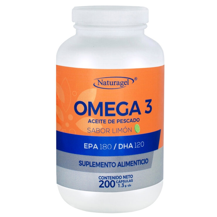 Naturagel Omega 3  EPA 180/DHA 120 frasco con 200 Cápsulas — Imagen 1 de 3