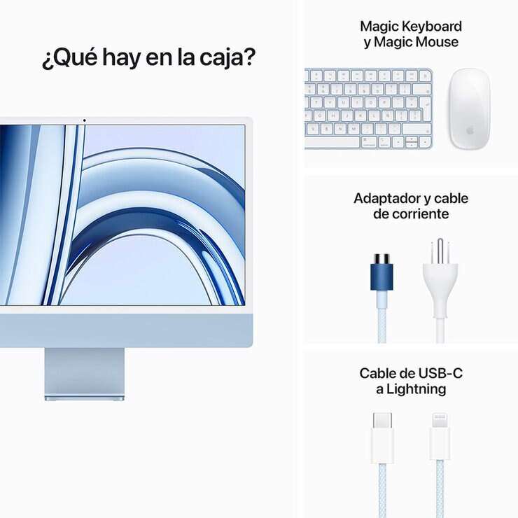 Apple iMac 24" 512GB 4.5K Chip M3 Azul CPU de 8 núcleos GPU de 10 núcleos  — Imagen 4 de 4