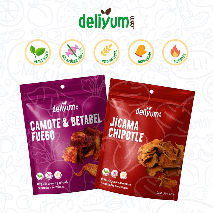 Deliyum.com 5 Pack Mix de Vegetales Deshidratados Camote Chipotle y Betabel Fuego 5 de 60 g — Imagen 2 de 4