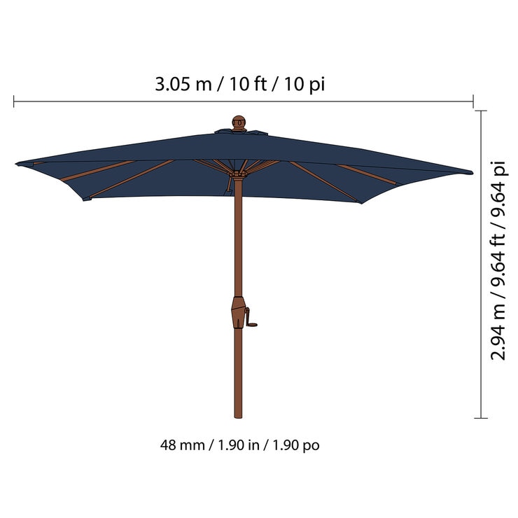 Seasons Sentry, Sombrilla Cuadradade 3.05 m x 3.05 m — Imagen 2 de 4