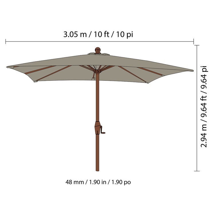 Seasons Sentry, Sombrilla Cuadradade 3.05 m x 3.05 m — Imagen 4 de 4