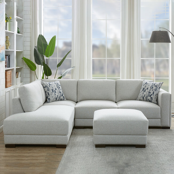 Synergy Home Furnishings Sofá Seccional de Tela con Otomano — Imagen 4 de 4