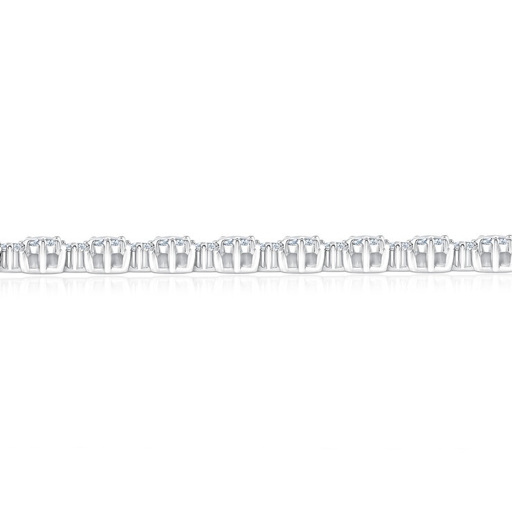 2.65ctw, Pulsera Tenis de Diamantes, Corte Redondo Brillante, Oro Blanco 14K — Imagen 3 de 4