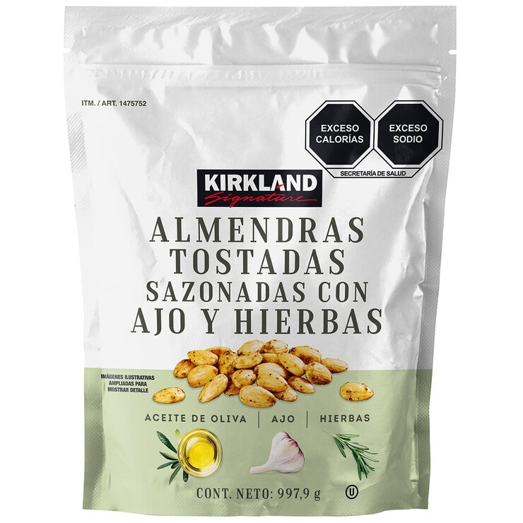 Kirkland Signature Almendras Tostadas Sazonadas con Ajo y Hierbas 998 g — Imagen 1 de 2