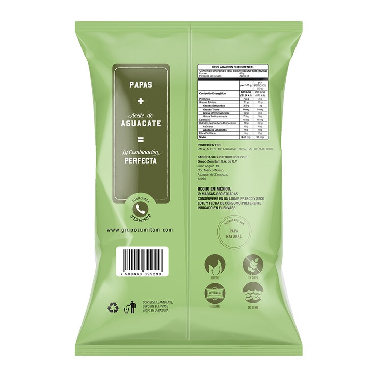 Zumitam Papas Fritas con Aceite de Aguacate y Sal de Mar 680 g — Imagen 3 de 3