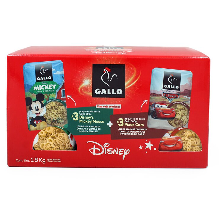 Gallo Pasta de Disney / Pixar 6 pzas de 300 g — Imagen 2 de 2