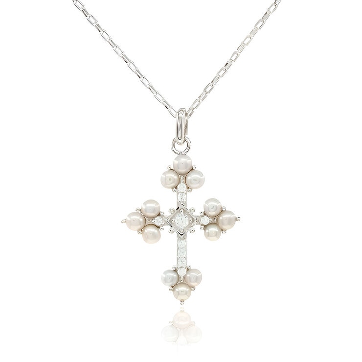 Mayfer, Cadena de Plata con Dije de Cruz — Imagen 1 de 3