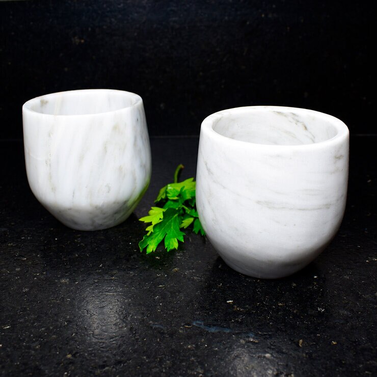 Luhom Juego de Vasos de Mármol 2 piezas — Imagen 1 de 3