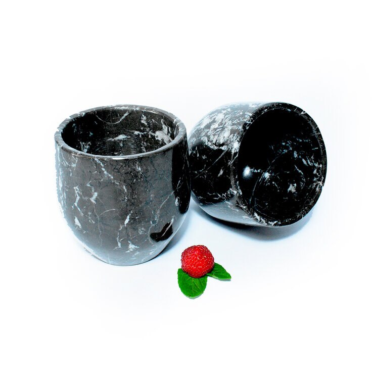 Luhom Juego de Vasos de Mármol 2 piezas — Imagen 2 de 3