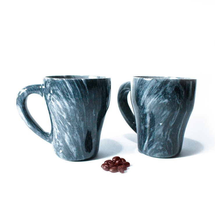 Luhom Juego de Tazas de Mármol 2 piezas — Imagen 2 de 3