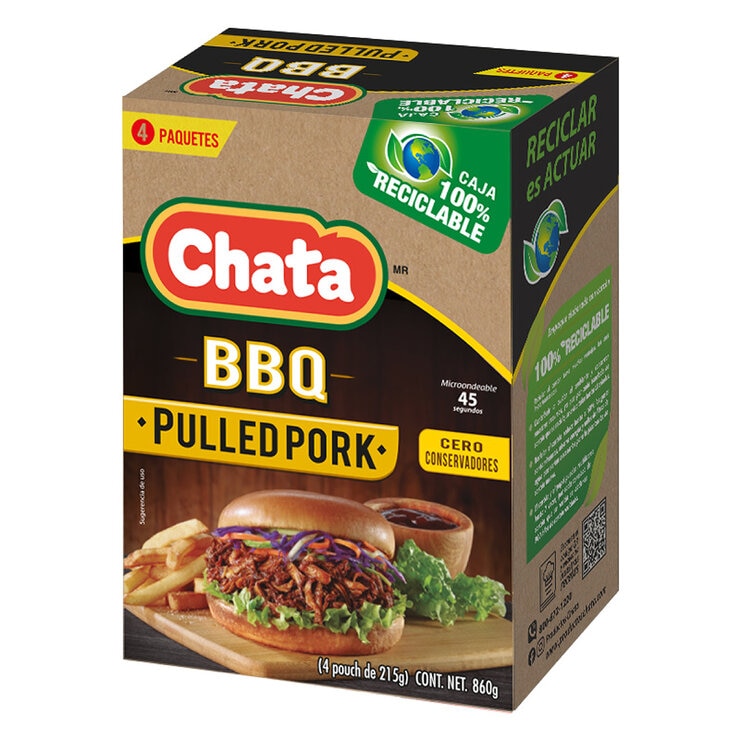 Chata Pulled Pork en Salsa BBQ 4 sobres de 860 g — Imagen 1 de 4