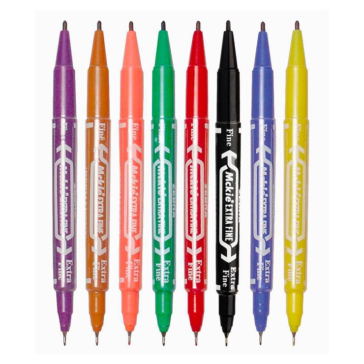 Zebra Marcadores de Tinta Permanente Mckie 8 Piezas — Imagen 2 de 3