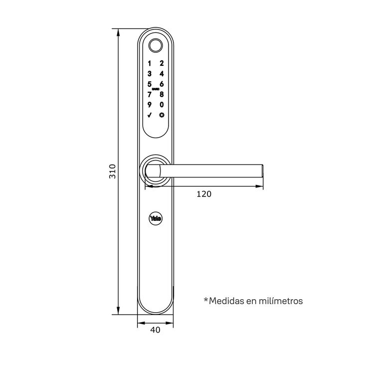 Cerradura Digital YSD100 para Puertas de Aluminio Negro — Imagen 4 de 4