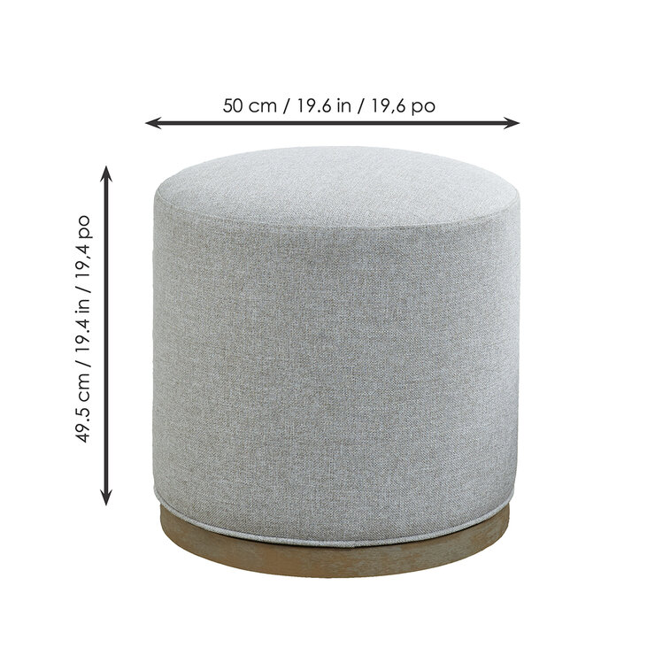 Synergy Home Furnishings, Otomano Giratorio de Tela — Imagen 4 de 4