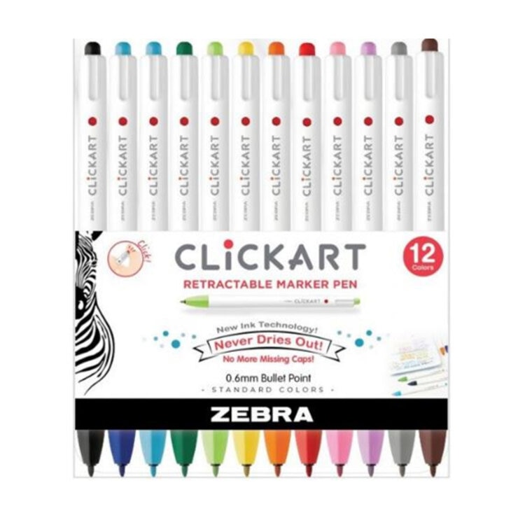 Zebra Marcadores Clickart Set de 12 Piezas — Imagen 1 de 3