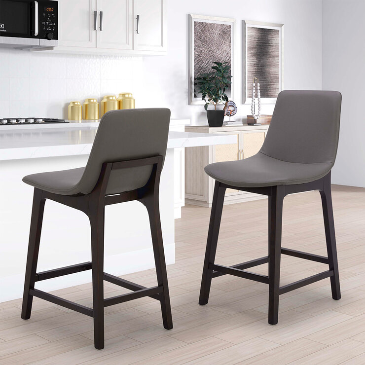 GilmanCreek Furniture, Set de 2 Bancos Altos de Piel Sintética — Imagen 1 de 4