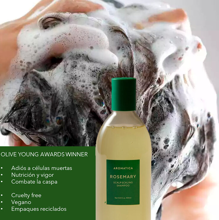 AROMATICA KIT Romero Shampoo, Exfoliador y Potenciador de raíces — Imagen 3 de 4