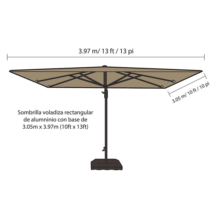 Seasons Sentry, Sombrilla Rectangular de 3.05 m con base — Imagen 2 de 4