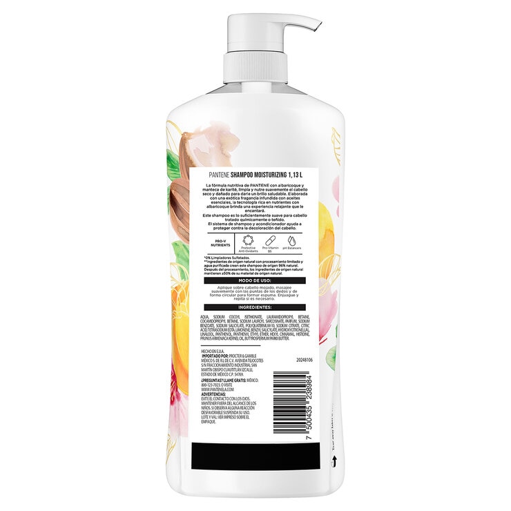 Shampoo Pantene Apricot & Shea Butter Hidratante 1.13 l — Imagen 2 de 4