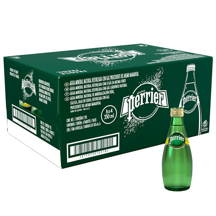 Perrier Agua Mineral 24 pzs de 330 ml 