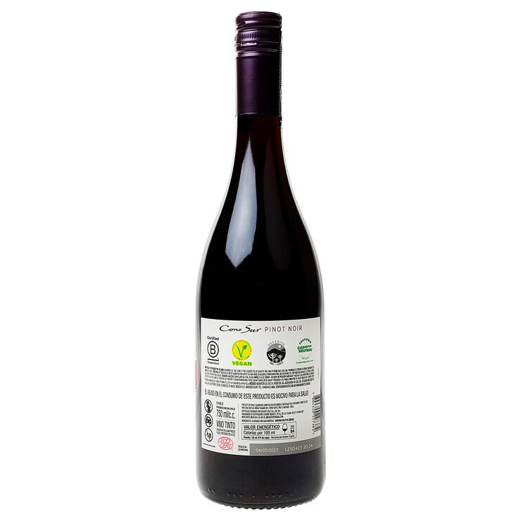 Vino Tinto Cono Sur Orgánico Pinot Noir 750 ml — Imagen 2 de 3