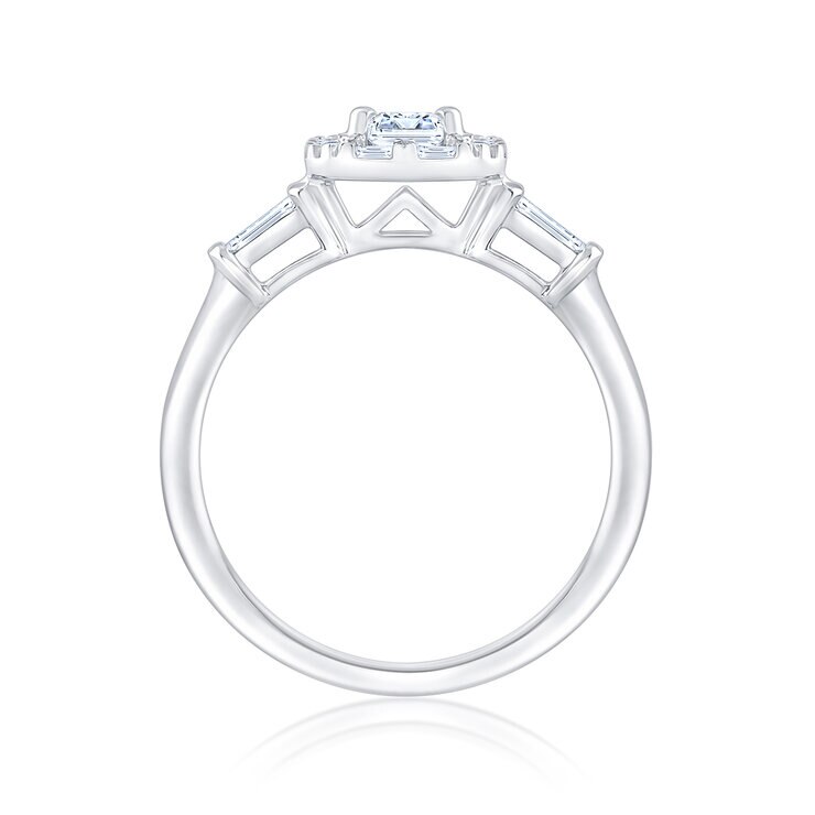 Anillo de Compromiso, 0.98ctw Diamantes, Oro Blanco de 14K — Imagen 4 de 4